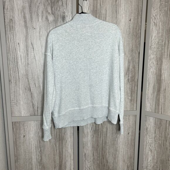 Aerie Sweatshirt Size XS Oversized Mock Neck Pockets Gray Athleisure - Picture 8 of 8